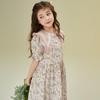 Little Tiger·Patty Girls' Sweet Rabbit Floral Puff Sleeve Summer Dress