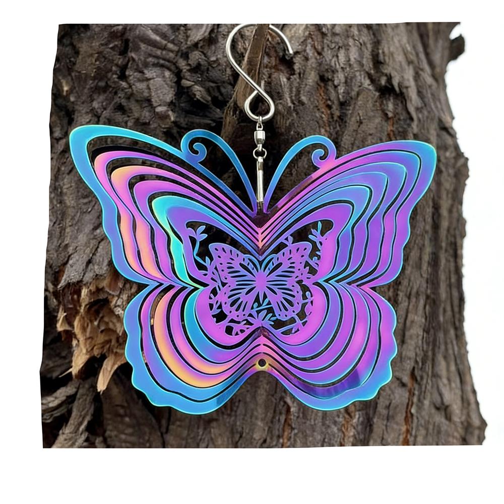 Colorful Wind Chime Pendant Gradient Wind Spinner Catcher Butterfly Hanging Ornaments  Living Room