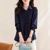 Camicia a due pezzi per abbigliamento autunnale da donna Nuova giacca camicia casual ampia Gilet in maglia alla moda Top a maniche lunghe
