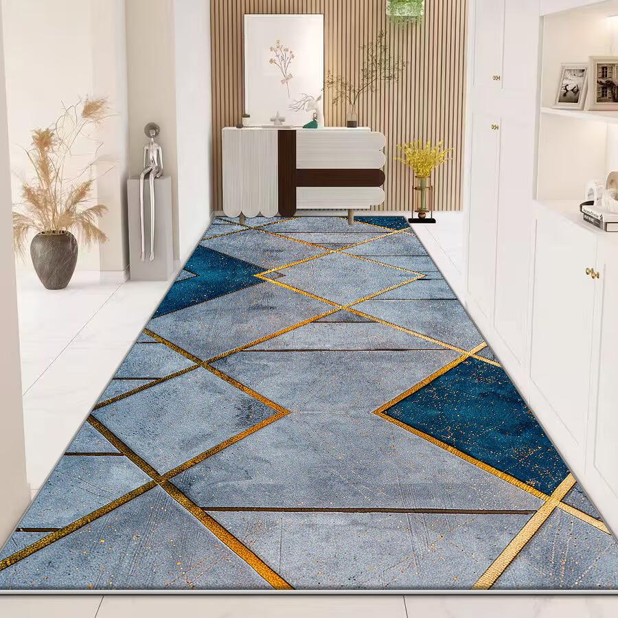 Modern Long Corridor Carpet Home Non-slip Stairway Rug Hotel Lobby Passageway Runner Washable Room Decor Floor Mats Customizable