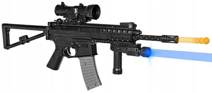 Rifle de Francotirador Automático para Bolas Airsoft Láser Mira Linterna Correa