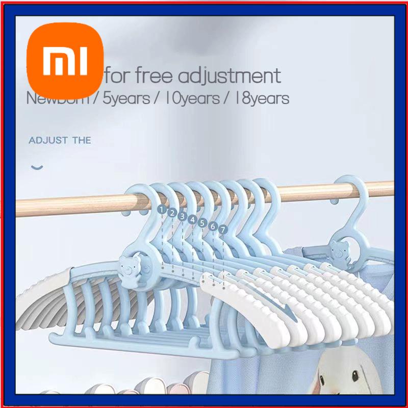 Xiaomi 10PCS Baby Clothes Hangers Extendable Anti Slip Children's Clothing Hanger Adjustable Drying Rack For Kids Wardrobe Storage