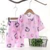 Summer Cotton Pajama Set Thin Air Conditioning Wear for Kids Baby Home Loungewear