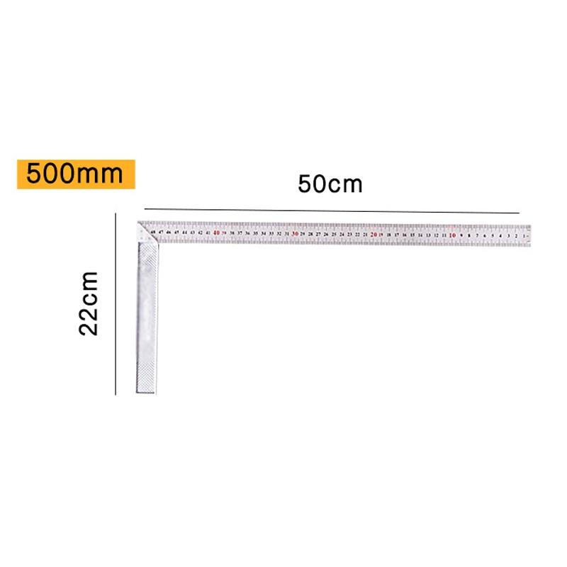 Lightweight Aluminum Alloy Construction Ruler L Shape Angle Square 250mm 600mm