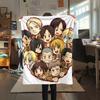 1PC Attack On Titan Print Flannel Blanket, High Quality All Seasons, Home Decor, Warmth and Comfort, Perfect for Christmas Gifts