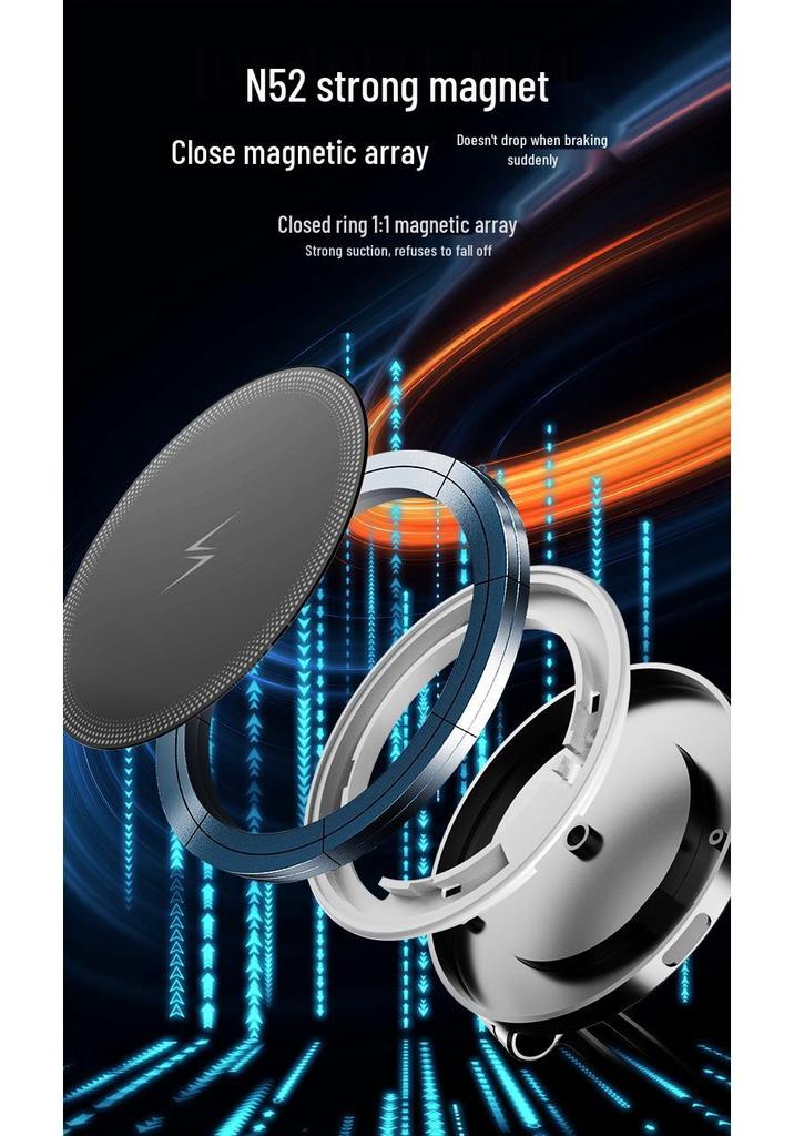 Magnetic 360° Foldable Wireless Car Charging Phone Stand