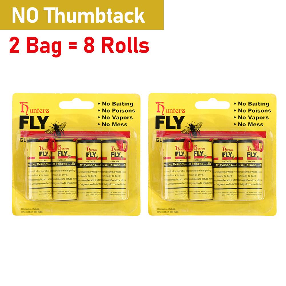 4-40Rolls Fly Sticky Paper Strong Glue Strip Flying Insect Bug Mosquitos Catcher Double Sided Flying Insect Catching Pest Contro