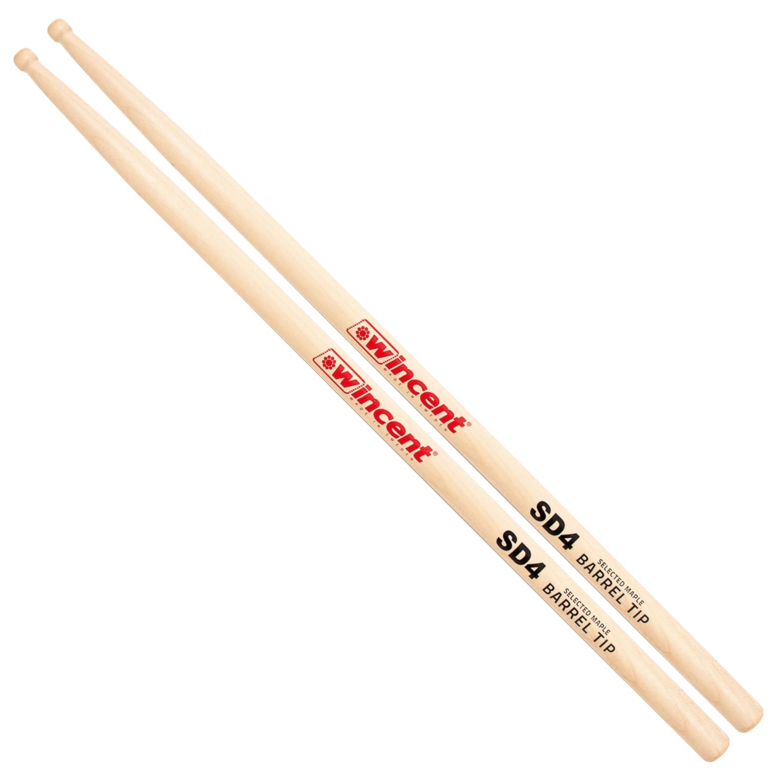 

Wincent SD4 (Barrel Tip) Drumsticks, Maple, 406 x 14mm, W-SD4