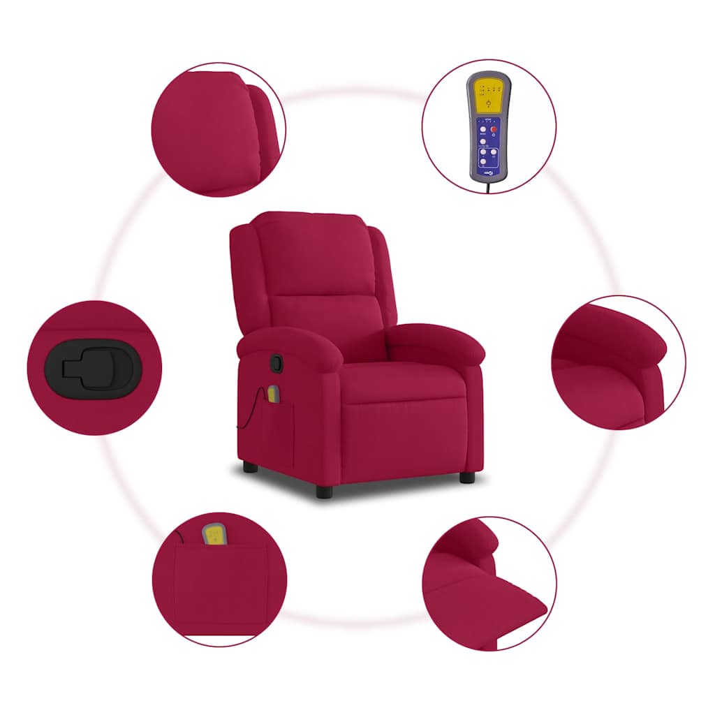 Massage Chair Burgundy Velvet