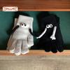1 Pair Linking Couple Gloves, Magnetic Suction, Knitted Full Fingers, Funny Big Eyes, Winter Warm Gloves
