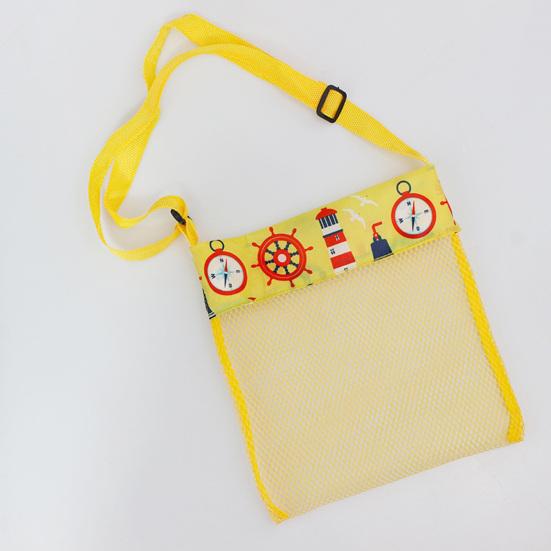 Children Sand Away Adjustable Shoulder Strap Multifunctional Foldable Mesh Beach Bag Water Toy Holder Outdoor Supplies