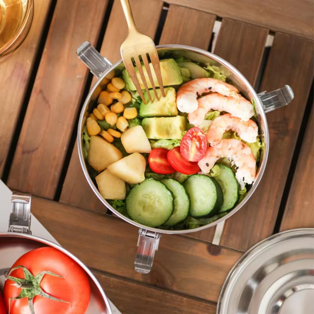 Round Korean Lunch Box with Buckle Lunch Container Kitchen Supplies Food Storage Box  Refrigerator