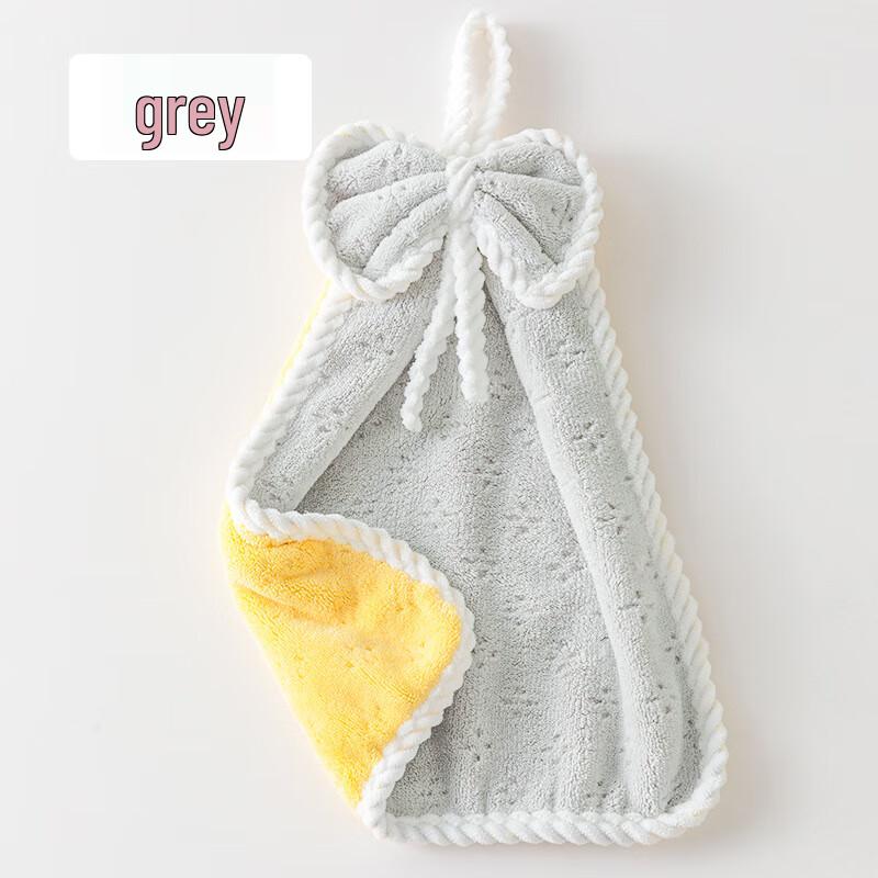 Ally Coral Fleece Double Layer Bowknot Hand Towel (5-Pack)