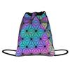 Zaino Coulisse Riflettente a Griglia Geometrica - Borsa a Spalla Unisex per Studenti con Colori Luminosi