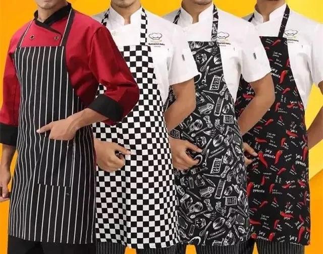 Womens Mens Cooking Chef Kitchen Restaurant BBQ Apron Dress with 2 Pockets Simple Style Waiter Apron
