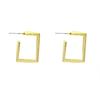 Gold Geometric Metal Square Curve Dangle Earring for Women Punk Temperament Jewelry Christmas Gift