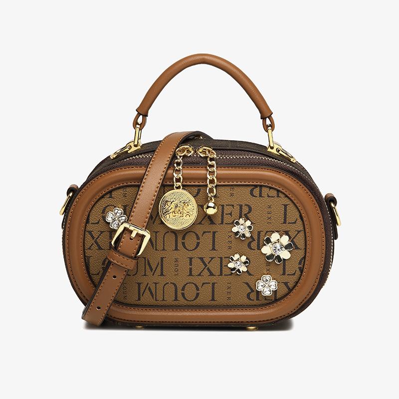 

Маленькая ручная сумка, женская сумка, новинка 2023 года, модная сумка на плечо с принтом, высококачественная универсальная маленькая круглая сумка через плечо M