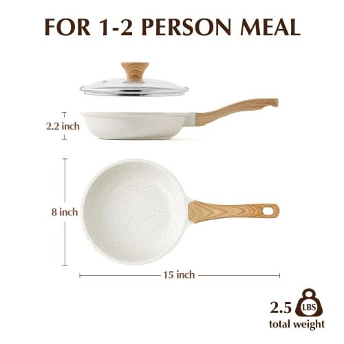 SENSARTE Nonstick Ceramic Frying Pan Skillet with Lid, 8 Inch Omelet Pan, Healthy Non Toxic Chef Pan, Induction Compatible Egg Pan with Heat Resistant