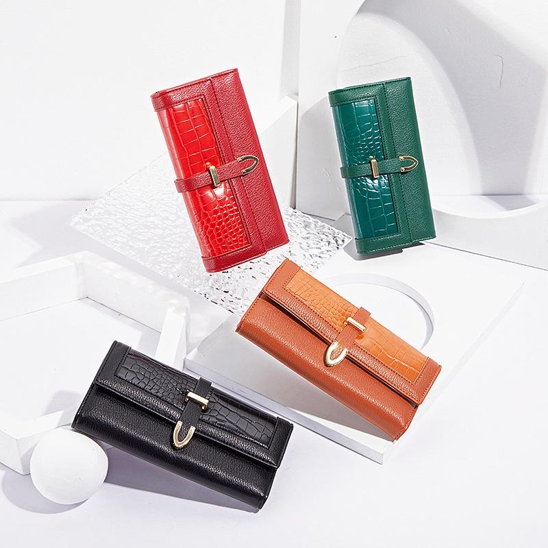 IELGY Женский однотонный кошелек All Match Simple Style коричневый — фото 6