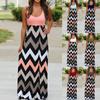 Dámské pruhované dlouhé Boho šaty Lady Beach Summer Sundrss Maxi šaty Plus Size
