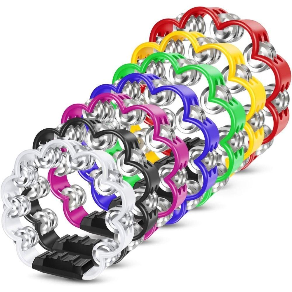 Pleasant Jingle Percussion Tambourine Handheld Hand Cranked Bell  Musical Rhythm Instrument