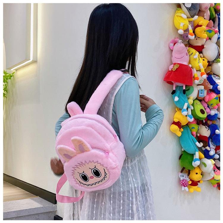 Double Backed Canvas Crossbody, Loose Change Plush Bag, Doll, Children's Backpack