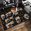 Cherry Blossom Yorkie Office Rug Chair Mat, Entryway Carpet, Suitable for Front Door, Bedroom, Living Room, Desk, Holiday Gift