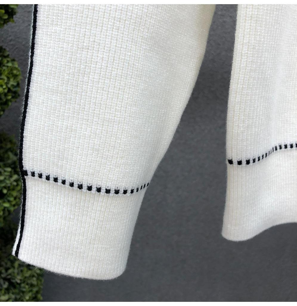 Men's Korean Style Contrast Stitch Knit Sweater - Autumn/Winter Trend 2025