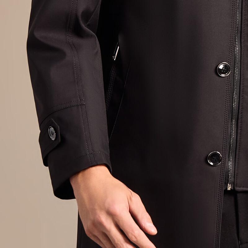 Men's Detachable Wool Lined Business Trench Coat
