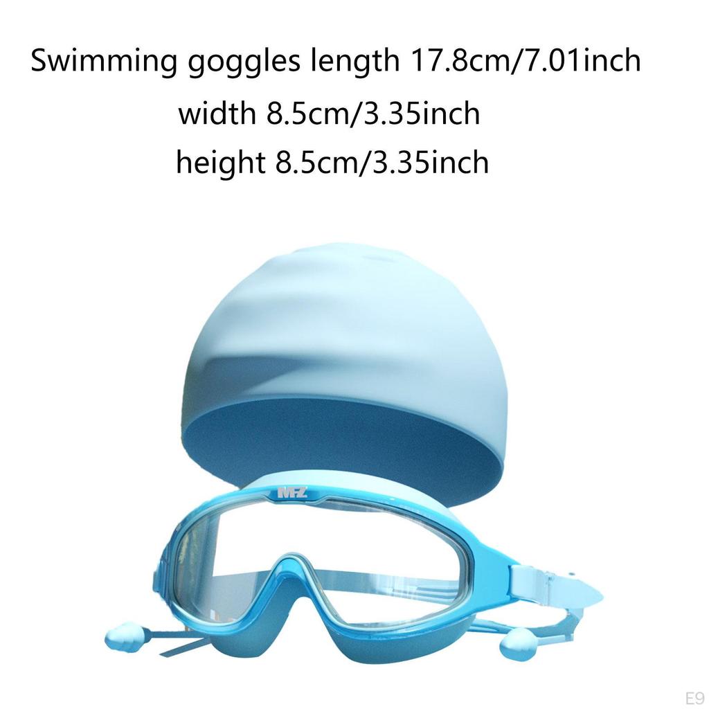 Kids Swimming Goggles Swim Cap Adjustable for Children Age 312 Gift White