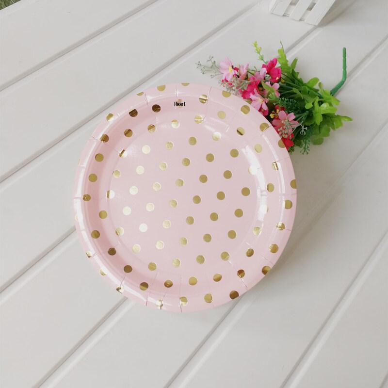 OIMG Premium Gold Stamped Round Paper Plates