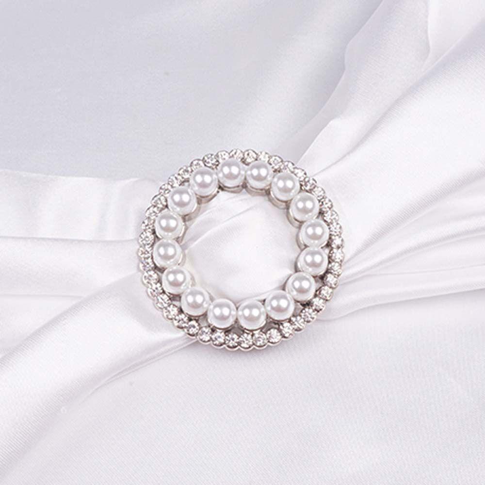 Elegant Fashion  Jewelry Pearl Crystal Square Three-ring Scarf Buckle Scarf Ring Shawl Clip Brooch
