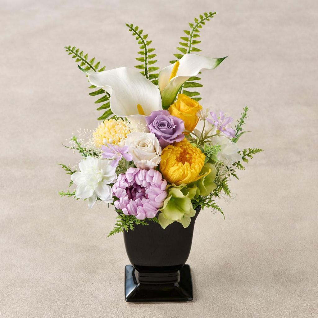Tokyodo Preserved Flower Arrangement, Buddhist Offering Flowers, Fugetsu, W18 X D18 X H28cm, 1 Piece, ZY004907-zzz