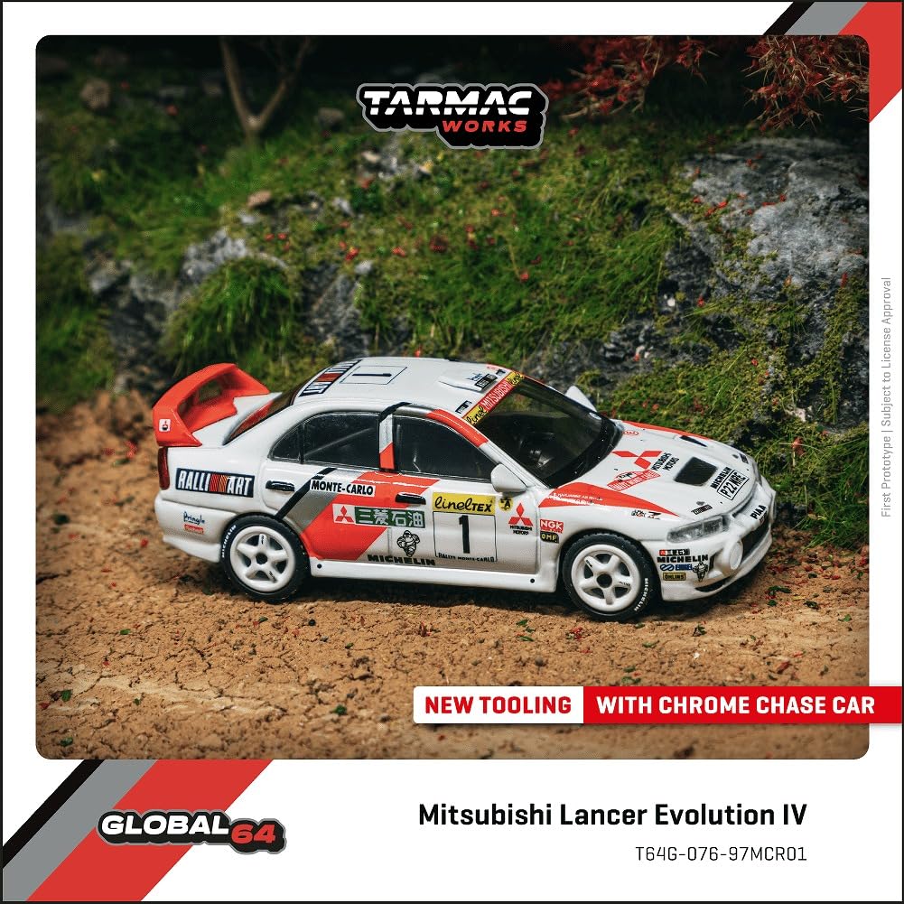 Speedmaster Japan TARMACWORKS Maßstab Mitsubishi Lancer Evolution IV Rallye 1997 Tommi Harjanne Fertigmodell 1/64 Monte-Carlo Makinen/Seppo