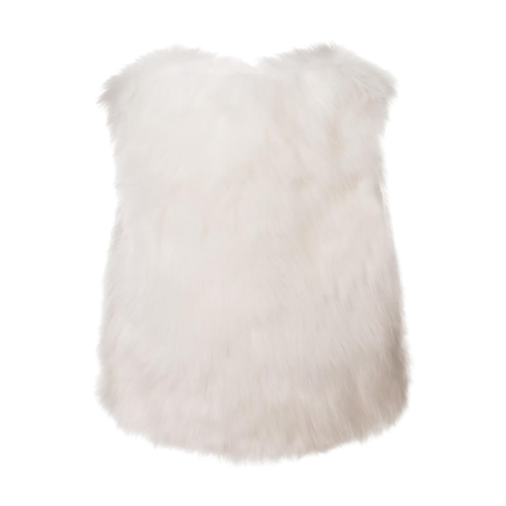 Womens Sleeveless Faux Waistcoat Solid Color Winter Loose Vest Coat