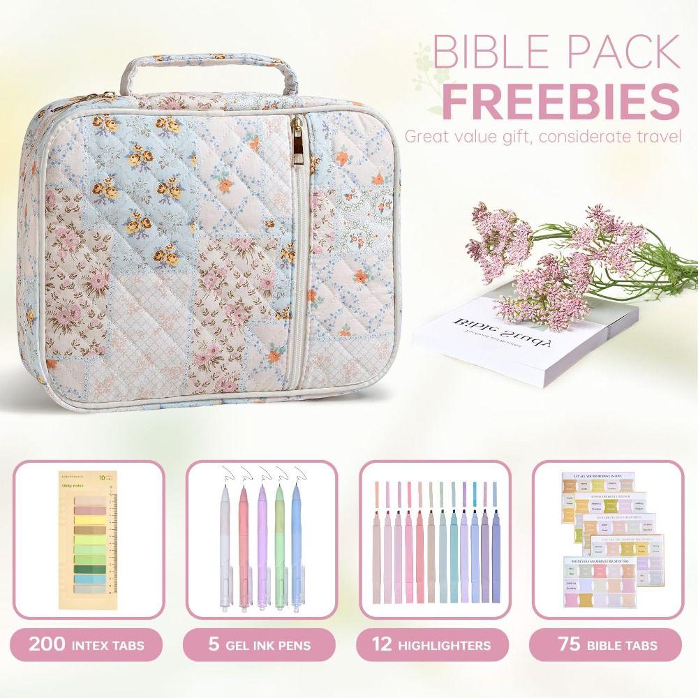 Floral Bible Cover Large Capacity Church Bag Fashion Bible Bag  for Christian Gifts