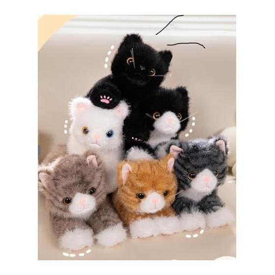 Snug and Soft Cat Plush Toy Realistic Stuffed Animal Design Home and Office Decoration for Kids and Cat Lovers