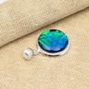 Solid 925 Silver Blue Triplet Opal Gemstone Bländande handgjorda smyckeshänge för henne