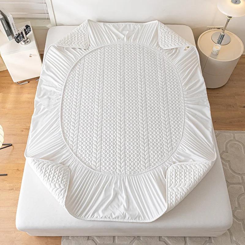 100% Waterproof Mattress Protector Cover, Cotton Fitted Sheet Hypoallergenic, Breathable, Smooth, 3D Air Fabric Bed Pad Cover