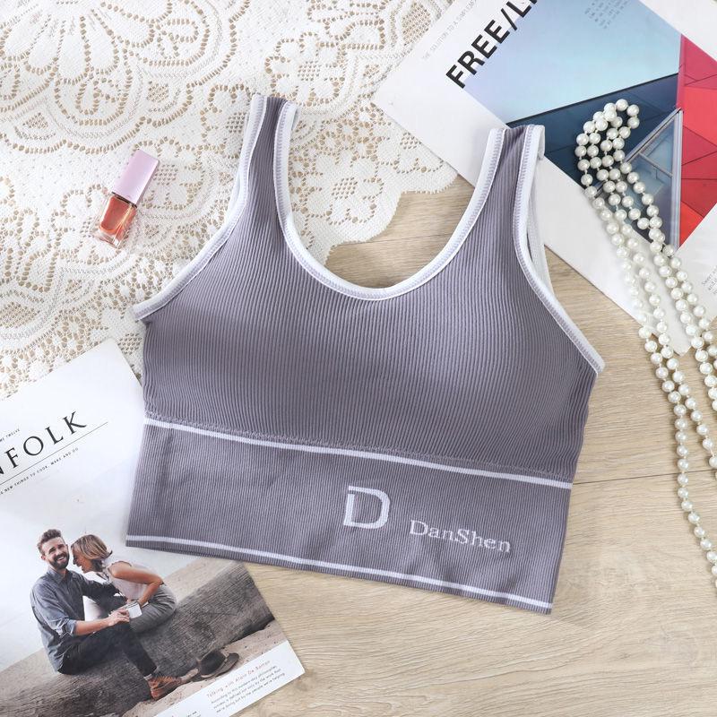 

Women s Strapless High Elastic Yoga Tank & Wireless Bra One Size (80-135 lbs)