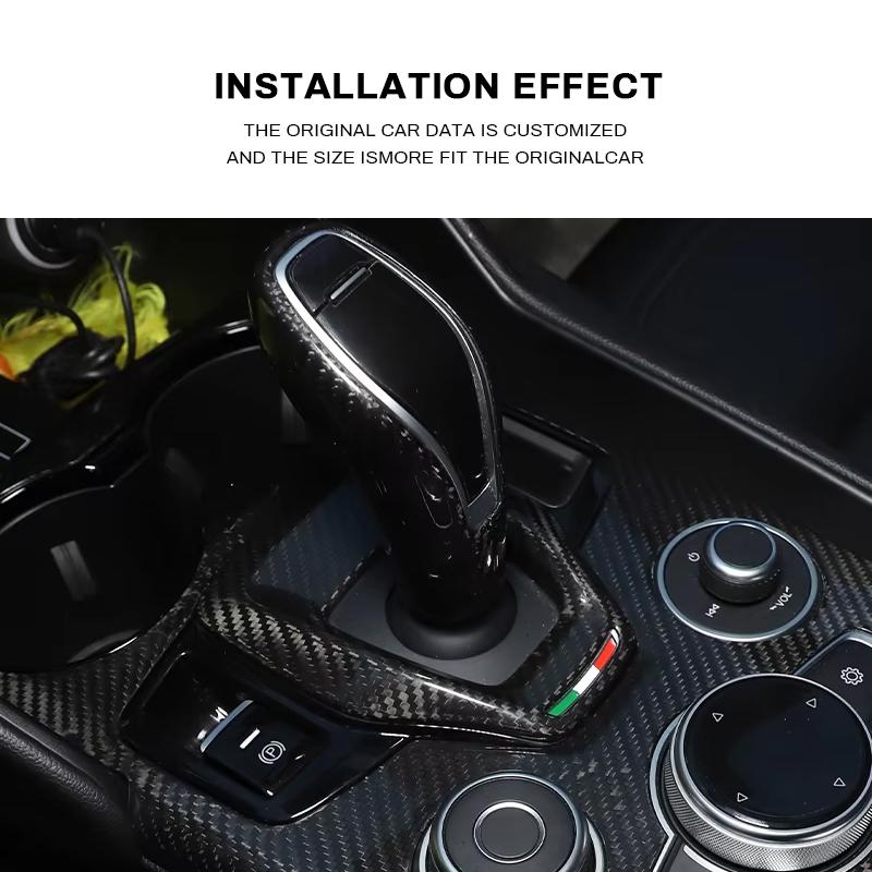 For Alfa Romeo Giulia Stelvio 2020-2025 Real Carbon Fiber Car Center Console Gear Shift Panel Cover Trim Sticker Accessories zl2