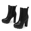 Fashion High Quality High Heels Fashion Women Ankle Boots Autumn Winter Thick Platform Slip On Street Style Ladies Shoes Luxury Boots