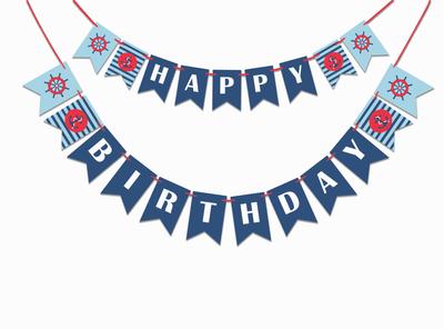 Inkdotpot Geburtstag Party Dekorationen Alles Gute zum Geburtstag Party Girlande Baby Junge Piraten Wimpel Banner