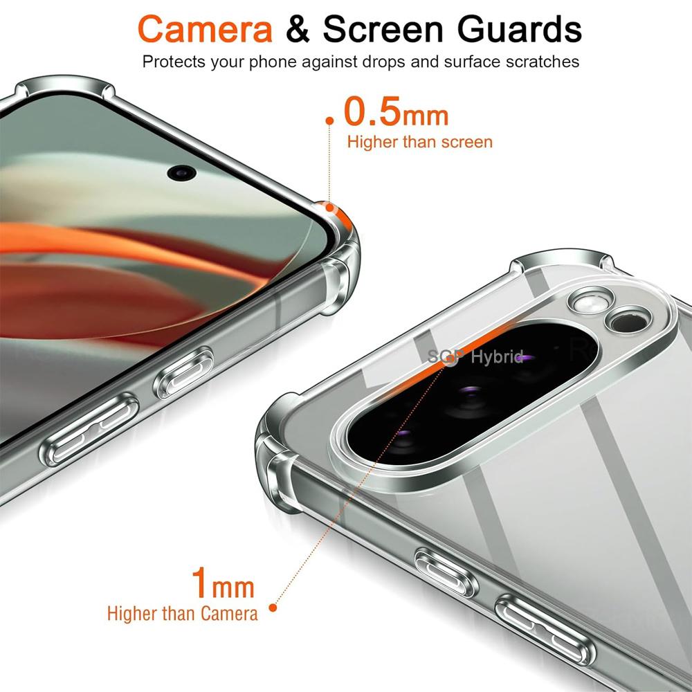 Shockproof Armor Case For Google Pixel 10 Pro XL Pixel10 Pixel10Pro Pixel10ProXL 5G Clear Silicone Phone Cover Transparent Funda