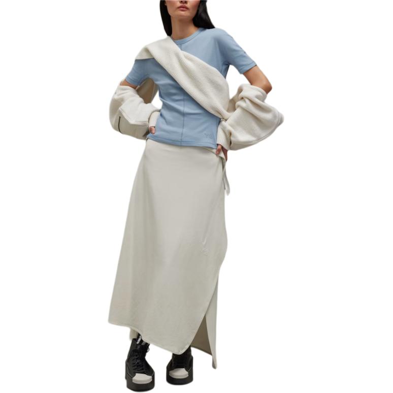 Y-3 Solid Color Loose High Waist Midi Casual Skirt Women Skirts Light-Gray JE3438