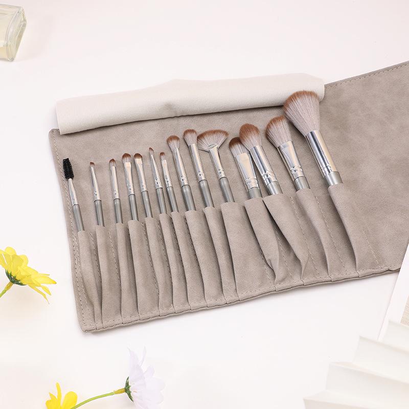 14-Piece Fancy Makeup Brush Set: Eyeshadow, Powder, Blush, Foundation Brushes