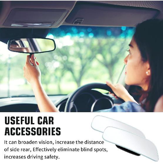 2 Pcs Frameless Blind Spot Mirrors for car, Universal Rear, Wide Angle Blind Spot Eliminator with Box Packaging, Glass Convex Rear View Mirrors for