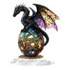Dragon Statue Vibrant Color Resin Dragon Sculpture Mythical Creature Ornament Gothic Style Fantasy Decor