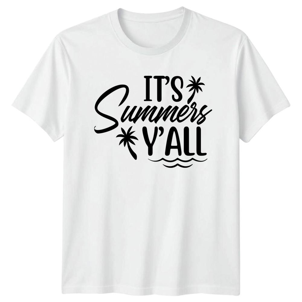 Its Summers Yall TShirt Southern Saying Summer Vacation Gift For Him And Her S