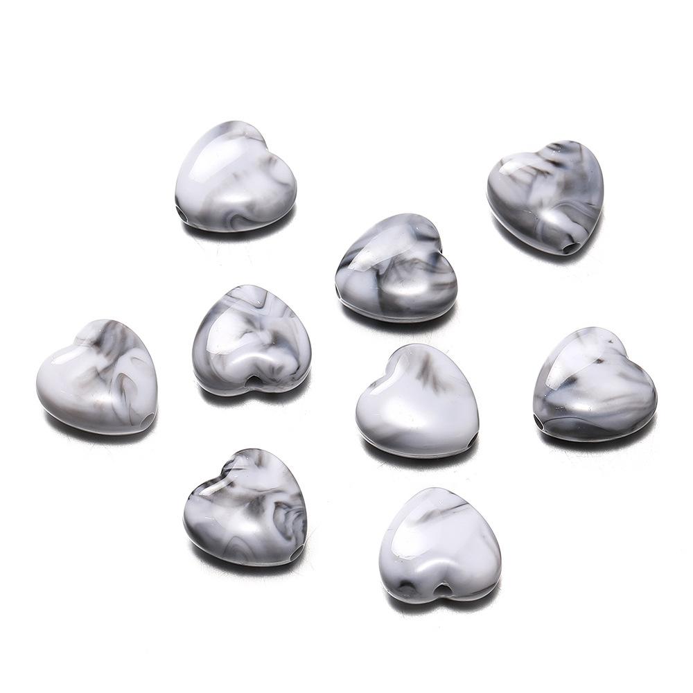 20pcs 14mm Heart Shape Sweet Acrylic Texture Plastic Loose Beads Jewelry Making DIY Crafts Findings Accessories Material